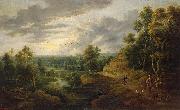 Lucas van Uden Landscape with Hunters oil painting artist